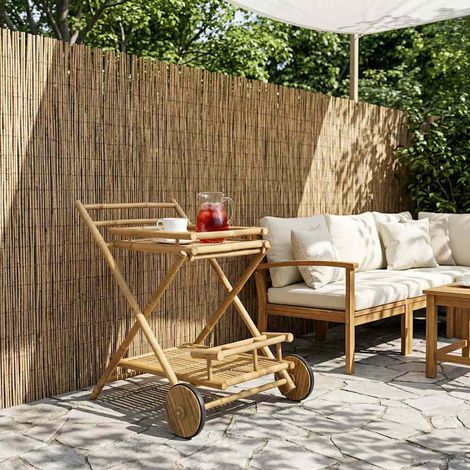 vidaXL  Tea Trolley with wheels  Natural 79 x 67.5 x 84 cm Bamboo