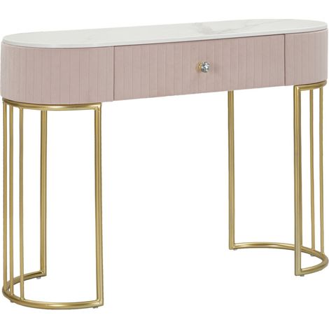 Console Design Effet Marbre "Montpellier" 100cm Rose & Or (1/5)