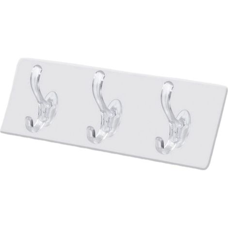 Wandmontierte PVC-Garderobe mit 3 stabilen, multifunktionalen Haken für Kleidung und Hüte (1/5)