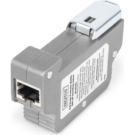 Protezione da Sovraccarico e Surge Protector PoE Digitus DN 95421, Montaggio su Guida DIN, Indoor, Grigio (1/4)