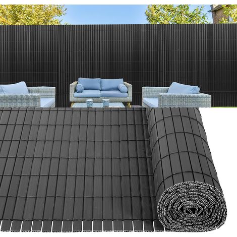 Jiubiaz PVC Sichtschutzmatte Sichtschutzzaun Sichtschutz für Zaun Balkon Grau 1 x 3m