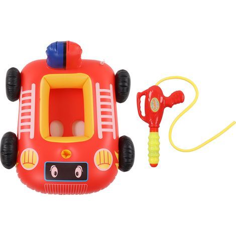 Summer Inflatable Fire Boat Car Shaped Babies Swim Float Boat Pool Float For Kids Red (1/5)