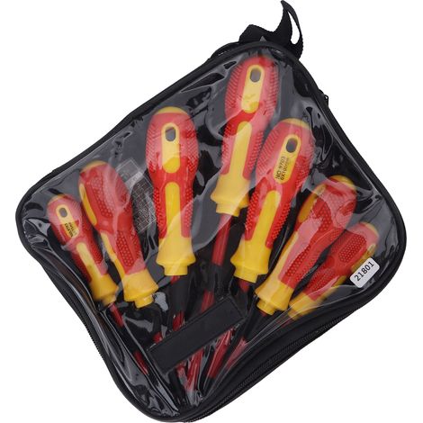 Jeu de tournevis isolés VDE 1000V, caisse d'outils électrique et plomberie, coffret d'installation 21801, 6 pièces (1/5)