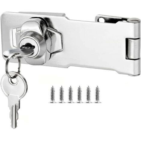 Dual-use Padlock with Different Keys, Drawer Lock, Cabinet Lock, Cupboard Lock, Lock Hasp, Mailbox Lock, Padlock Latch (3 Inch) (1/5)