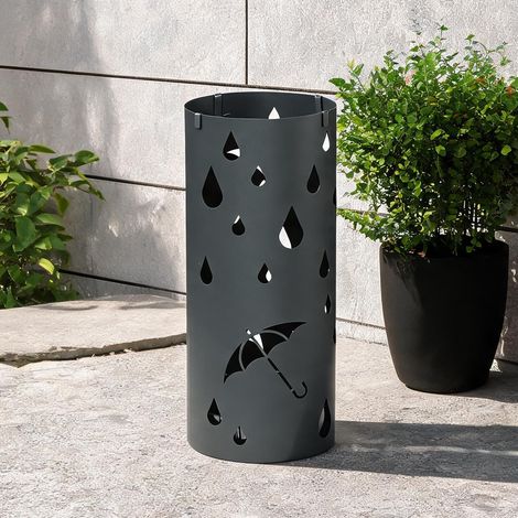Console coloris gris foncé en acier 17 x 17 x 41 cm (1/5)