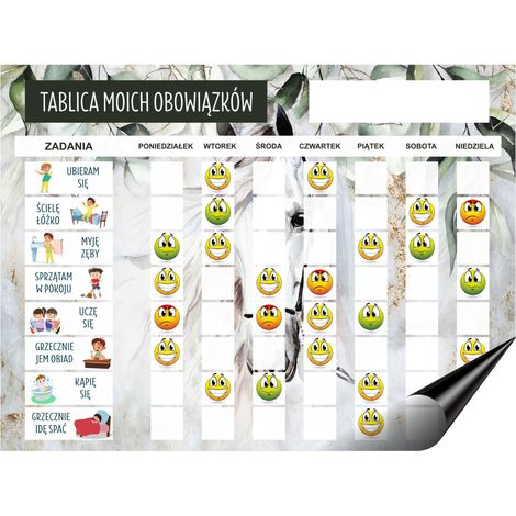 Lavagna magnetica motivazionale per l'agenda giornaliera dei bambini