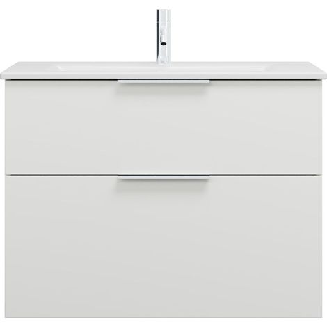 burgbad Eqio Slim lavabo en céramique avec meuble sous-lavabo,