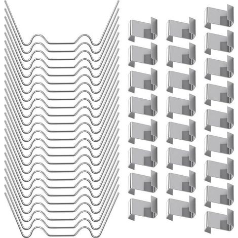 50 pièces de vitrage pour serre + 25 clips de fixation Z et W en acier inoxydable, résistants aux intempéries, pinces accessoires pour verre de serre de jardin (1/5)