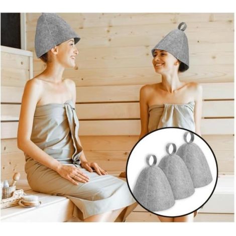 Chapeau De Sauna - Feutre De Laine - Pour Homme Et Femme - 3 Pièces (1/4)