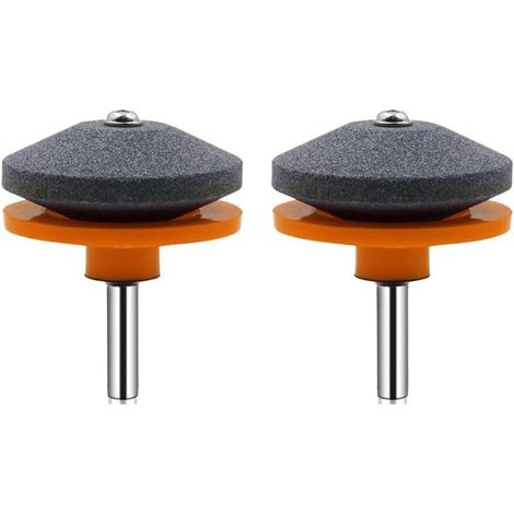 Lot de 2 aiguiseurs de lames de tondeuse à gazon universels pour perceuse électrique et perceuse manuelle Orange (1/5)