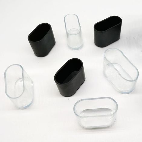 16 embouts de pieds de chaise, 15 mm et 30 mm, noir, pour sols durs, carrelage, bois, linoléum (1/4)
