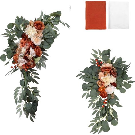 Kit de Fleurs pour Arche de Mariage Artificielle, Design Floral Élégant, Drapés Polyvalents (1/2)