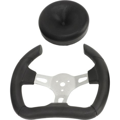 Volante para kart todoterreno, volante negro en forma de D de 280 mm para modificaciones de karts, ATV y UTV. (1/5)