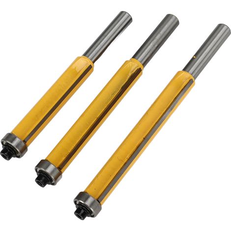 Lot de 3 fraises à guider à roulement droit en alliage d'acier tungstène avec queue 8mm pour ébénisterie, 8x1/2x3, 8x1/2x2-1/2, 8x1/2x2 pouces (1/5)