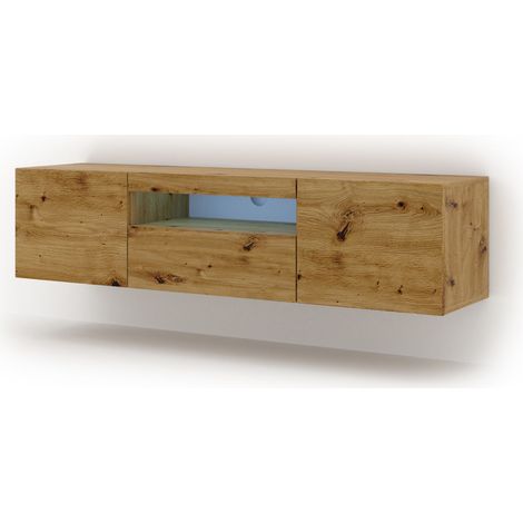 Mueble TV de pared 3 puertas 150 cm LED Aurus Madera (1/8)