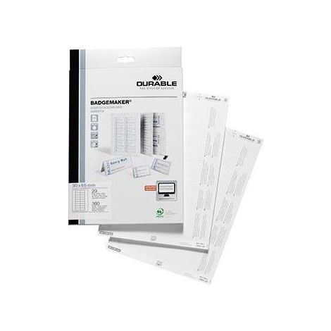 Einsteckschild BADGEMAKER® 65 x 30 mm (B x H) Karton weiß 360 St./Pack. (1/4)