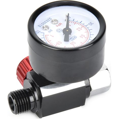Régulateur d'air avec manomètre en alliage aluminium BSP 1/4in pour pistolet pulvérisateur et outillage pneumatique (1/5)