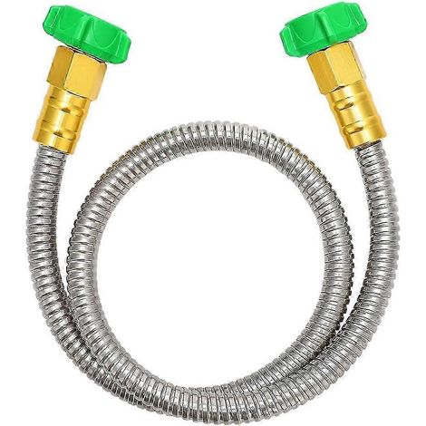 Tuyau d'arrosage court, tuyau d'arrosage étanche en métal, tuyau flexible en acier inoxydable 304 pour l'arrosage du jardin extérieur, 1,5 m (5 pi), édition 0724 (1/5)