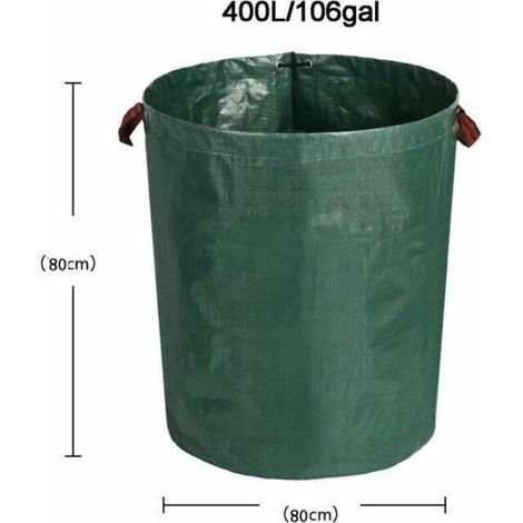 Sacs de déchets de jardin, sacs de déchets de jardin de grande capacité, poubelles de jardin, sacs, type 400L Extérieur