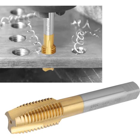 Taraud hélicoïdal accessoire quincaillerie acier rapide doré argent M20 x 2,75 mm pour machine cobalt (1/5)