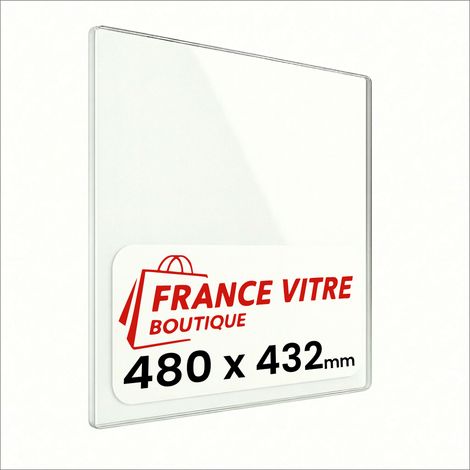 480 x 432 x 4 mm - Vitre de cheminée pour insert et poêle à bois - verre de rechange - France Vitre - jusqu'à 800°C - 432 x 480 x 4 mm (1/5)