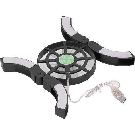 Socle de Refroidissement pour PC Portable avec Ventilateurs et Éclairage LED - USB (Noir) (1/5)