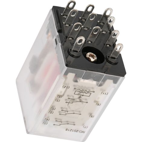 Relais électromagnétique intermédiaire miniature 11 broches 5 A 220 V CA (1/5)