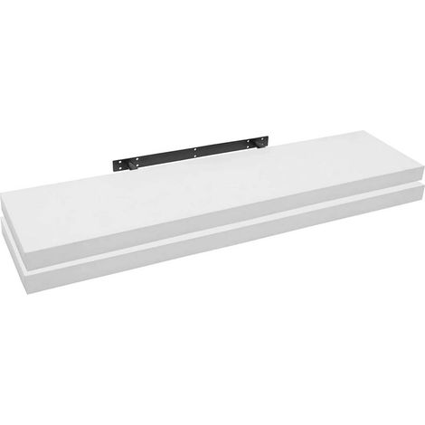 WOLTU 2x Mensola da Muro Scaffale Sospeso a Parete Piccola 110x22.9x3.8cm Bianco (1/4)