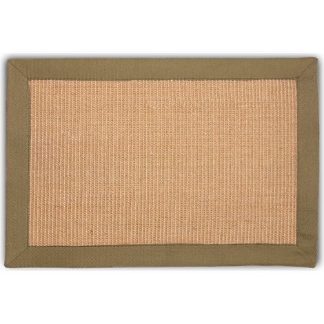 Sisal-Kratzteppich Amazonas Natur Bordüre: Taupe / Pistazie 40 x 60 cm