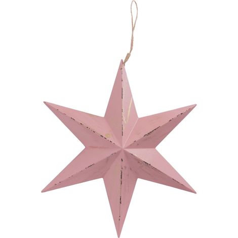 TrendLine Weihnachtsaufhänger Holz Stern 32 x 27 cm rosa Deko Stern (1/2)