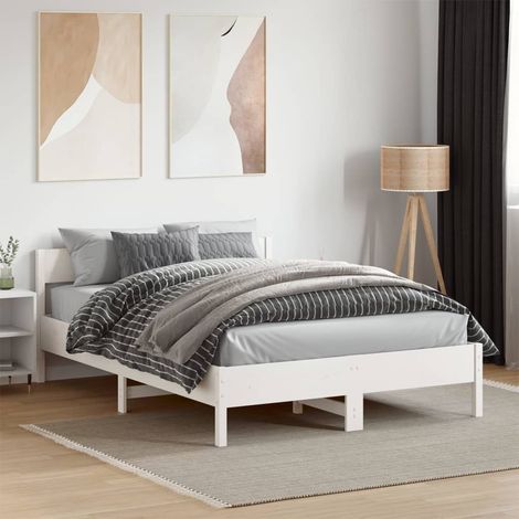 Estructura de cama sin colchón madera de pino  135x190 cm