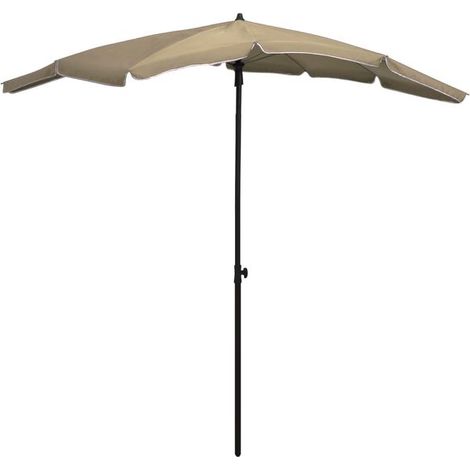 Parasol de jardin, avec mât, 200 x 130 cm, gris-brun (1/5)