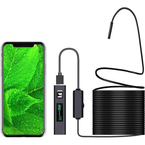 Caméra d'inspection endoscopique sans fil WiFi, endoscope 1200P HD, étanche IP68, caméra de visite pour conduits. (1/5)