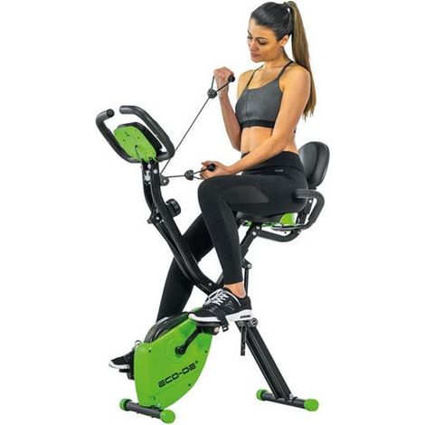 Vélo statique pliable magnétique pour un pédalage agile et silencieux - Slim Bike 535010 avec 8 niveaux de résistance - Vert