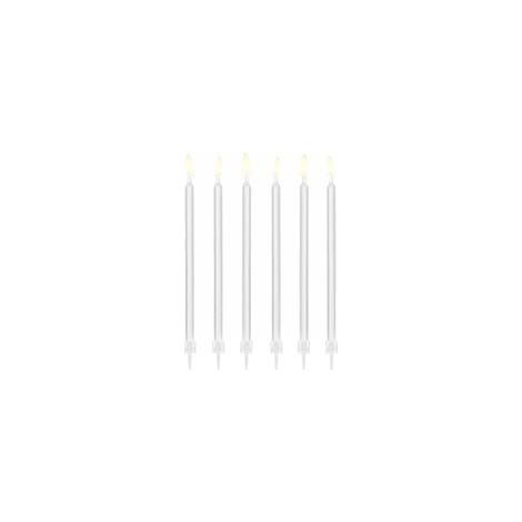 Candeline di compleanno lisce, bianche, 14 cm, 12 pezzi