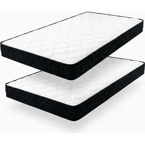 Lotto 2 Materasso 80x190cm in Memory Foam, Alto 12 cm, con design a zone differenziate