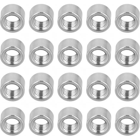 Kit de 20 écrous de raccordement cylindriques filetés M8 femelles pour la maintenance des machines (1/5)