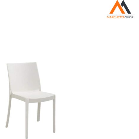 Silla apilable de para jardín, bar, restaurante, exterior Perla BICA - Blanco