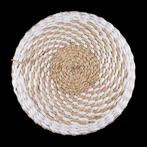 Set di 9 cestini da parete in stile boho - Decorazione boho in rattan e alghe marine - Decorazione rotonda da parete per soggiorno, camera da letto e sala da pranzo (1/4)