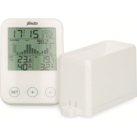 Station météo sans fil Alecto WS-1200 NEDIS capteur extérieur 30 m pluviomètre LCD DCF/RCC Noir/Gris (1/5)