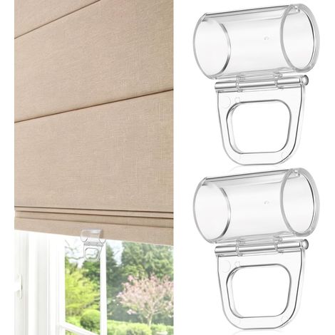 Lot De 2 Poignées De Store Enrouleur sans Fil Transparentes Clips en Plastique pour Stores Enrouleurs Fixation sans Percage Installation Facile pour Fenêtres Maison Bureau Hôtel (1/5)