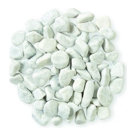 Jardinex – Gravier décoratif blanc roulé marbre 15/25 mm – Sac 25 kg – Pour parterres et massifs de plantes – Granulométrie 15/25 mm