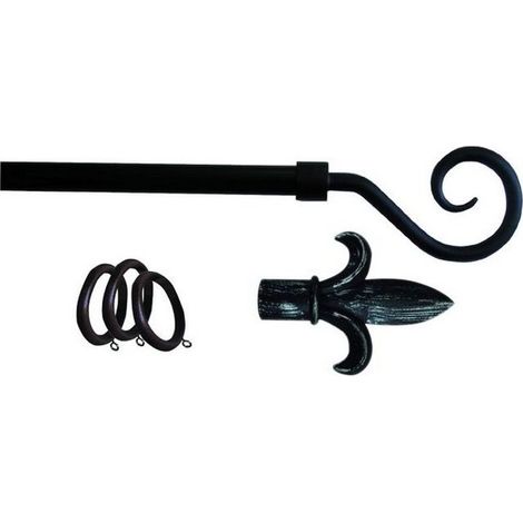 Bastoni per Tende Ferro KIT Antracite P.Ricciolo 120-210 cm