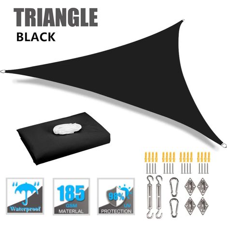 (Noir, accessoires de montage inclus, 3 x 3 x 3 m) Store extérieur imperméable, protection UV à 98 % (1/5)