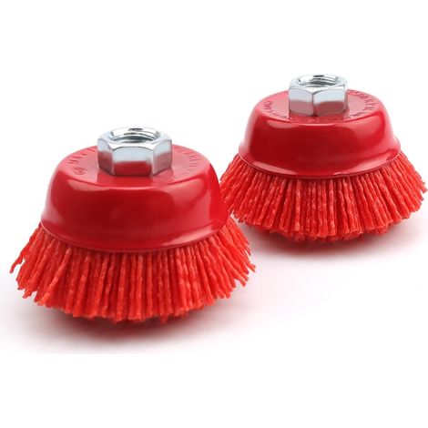 Brosse Nylon, 2 Pièces Nylon Perceuse, Diamètre 63,5MM Brosse Perceuse, Utilisé pour L'élimination de La Rouille, L'élimination de La Peinture, L'ébavurage, Le Nettoyage de La Saleté, etc (1/5)