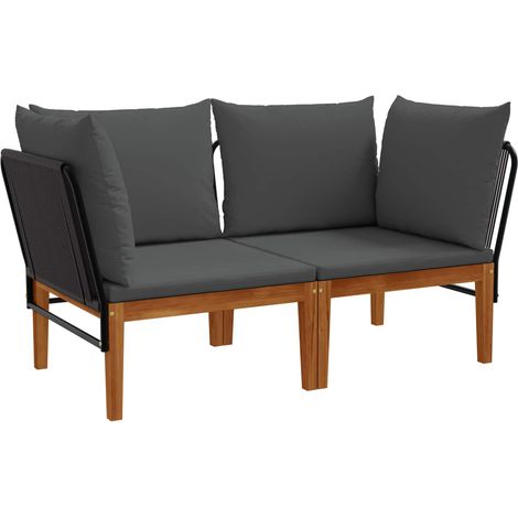 2 pcs Madera de Acacia Sólida y Cuerda Natural vidaXL (1/5)