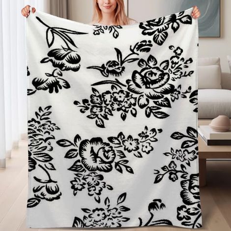 Couverture de lit en polaire, couverture légère et cosy en microfibre chaude pour le printemps, décoration de salon, cadeau parfait pour femmes hommes, 6080 pouces (1/4)