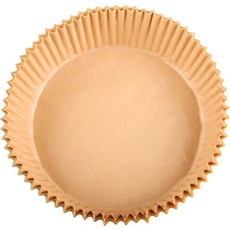 Set di 150 inserti di carta da forno pretagliati per friggitrice ad aria. Dimensioni: 16 x 4,5 cm, 20 x 4,5 cm, 23 x 4,5 cm. 150 pezzi. (1/4)