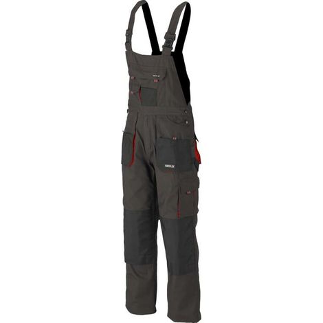 Pantalon de travail / salopette BASALT noir/rouge taille XL (1/5)