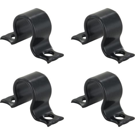 4 Colliers d'Espagnolette, Noir, Aluminium, Diamètre 14, pour Volet Battant